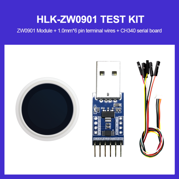 Hi-link surface array semiconductor fingerprint recognition sensor module HLK-ZW0901 capacitive touch test kit/development board